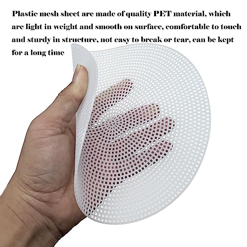 Allazone 58 PCS Mesh Plastic Canvas Sheets 5 Size Round Clear Plastic Canvas for DIY Crafts Embroidery Cross Stitch, Acrylic Yarn Crafting, Knit and Crochet Projects - color: 58 PCS - Circular