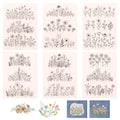 Water Soluble Embroidery Patterns Paper, 6 Sheets Stick and Stitch Embroidery Papers Wash Away, Flower Daisy Patterns, Pre - Printed for Customized Gift for Hand Sewing Lover Beginners