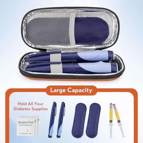 SMYV Insulin Cooler Travel Case with 2 TSA Approved Ice Packs, Orange - color: Hard Orange