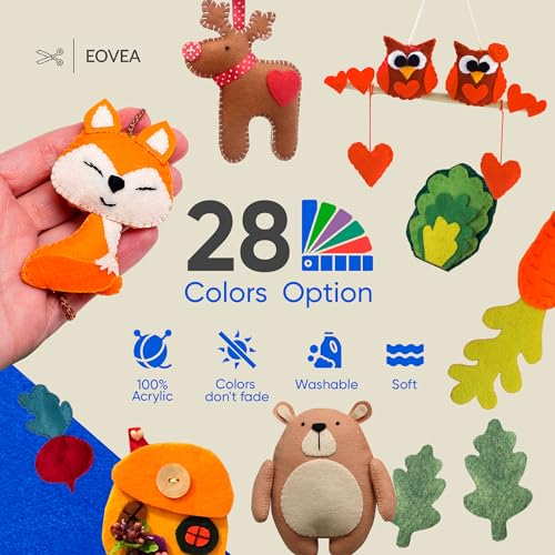 EOVEA | Acrylic Felt Fabric by The Yard | 72" Wide | 1.6mm Thick | Soft & Durable Non-Fraying Felt | for DIY Crafts, Sewing, Upholstery, Costumes & Padding(Royal Blue, 1 Yard) - color: Royal Blue, size: 1 Yard
