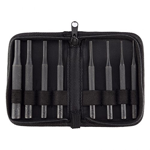 8 Pieces Gunsmith Grip Pin Punch Tool Set in Zippered Organizer Carry Case for Woodwork Machinery Repairs and Crafts by BOOSTEADY