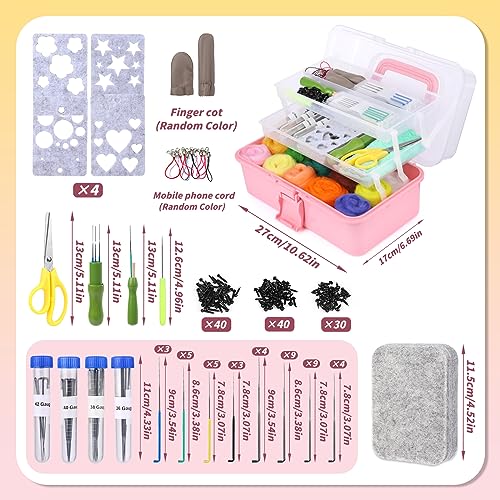 JUPEAN 221 Pcs Needle Felting Kits for Beginners Adults Wool Felting Kit - style: Style D