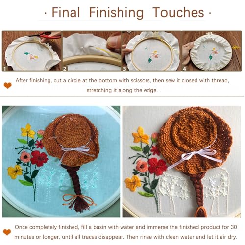 ARTopet Embroidery Kit for Beginners Cross Stitch Kits Needlepoint Set Colorful Flowers Patterns Embroidery Thread Kit for Craft Lover Hand Stitch with Hoop Threads Fabric-Flowers02 - color: Flowers02