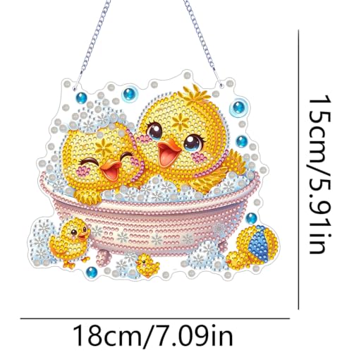 ARPADAMO Duck Diamond Art Kits for Adults, Acrylic Hanging Suncatcher - color: DP05091