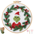 BBLYBD Christmas Embroidery Kit, 1 Set Cross Stitch Craft Kit for Beginners with Pre-Printed Embroidery Fabric, Hoop, Step-by-Step Instruction, Color Threads & Needles (Christmas-1 Set) - color: Christmas-1 Set