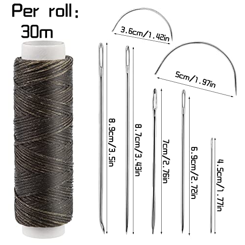 Ftyiwu Waxed Thread, Upholstery Needle and Thread 32 Yards Army Green - color: Army Green, size: 32Yard