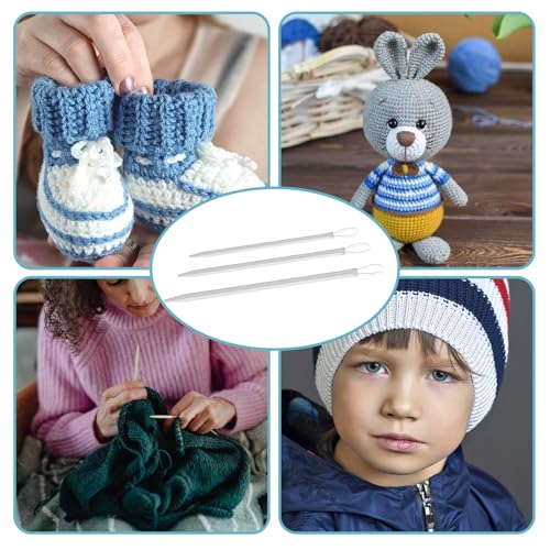 9 PCS Wool Yarn Needles, Darning Needle Nylon Thread Rope Threader Large Eye Tapestry Needle for Weave Hand Weaving Sweater Tools Accessories for Sewing Knitting Crochet Yarn Embroidery
