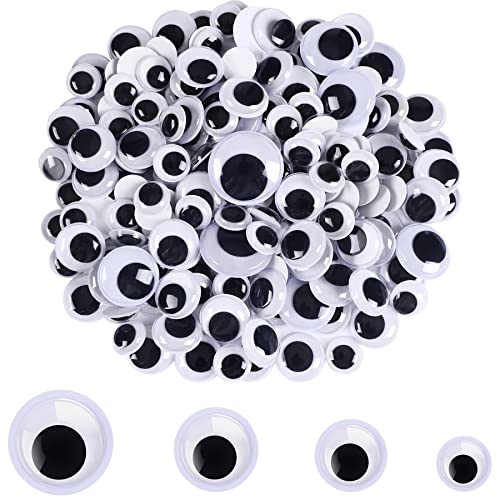 FEBSNOW 200Pcs 15mm-30mm Googly Wiggle Eyes Self Adhesive for DIY Crafts - size: 15mm-30mm
