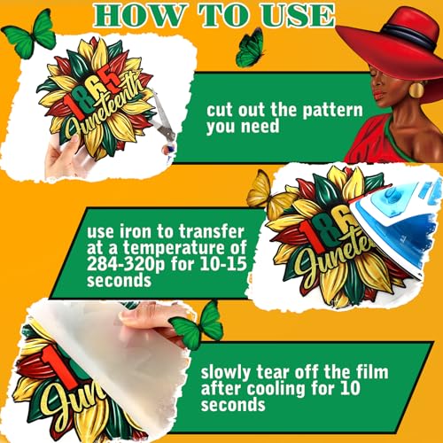 Tellingyou 36 Sheets Juneteenth Iron on Transfer Juneteenth Month Patches Dtf Ready to Press Vinyl Red Green Black Iron on Patch Embroidered for T Shirt Jacket Pillow Covers Backpack Hoodies DIY Decor - style: Black History Month