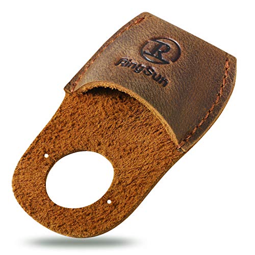 Ringsun Thumb Guard Wood Carving Tools, Leather Finger Protector, Handmade Carpenter Working Carving Kit Accessories Brown RS40 - color: Brown
