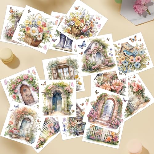 16 Sheets Vintage Rub-On Transfers for Furniture & Crafts, 6 x 6 Inch - style: Garden