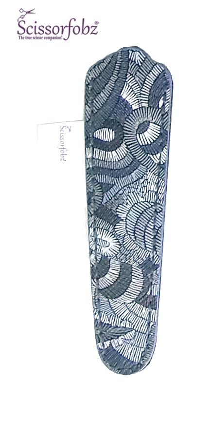 Designer Scissors Sheaths Shears Protective Covers-For Small Embroidery Scissors - Shades of Grey Multicolor Paisley Design-#SS-297 - color: Shades of Grey Multi Paisley, size: Single Small Size