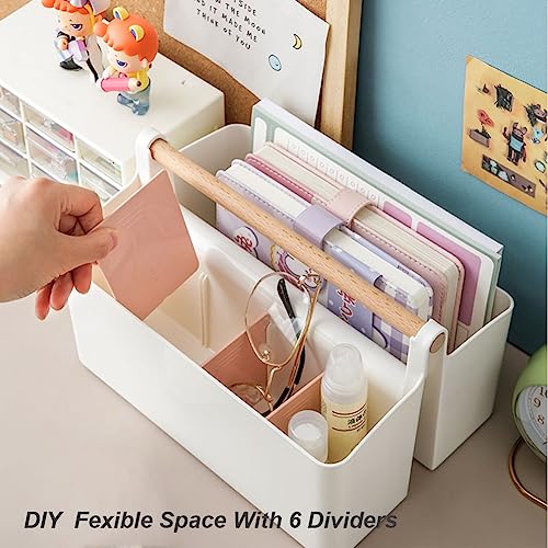 Art Supply Caddy Organizer with Handle,Teacher Tool Storage with Divider - color: Blue Divider