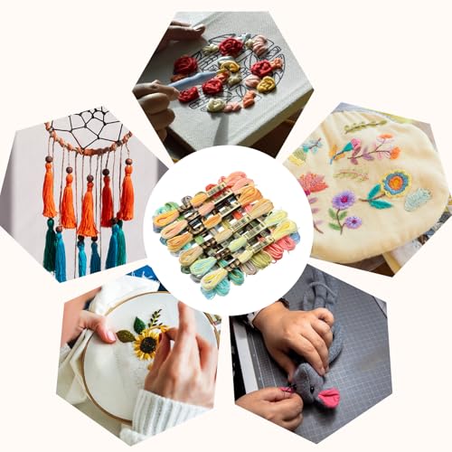 18 Pcs Friendship Bracelet String, Rainbow Embroidery Floss, Numbered Cross Stitch Thread for Bracelet Making Yarn, Craft Floss