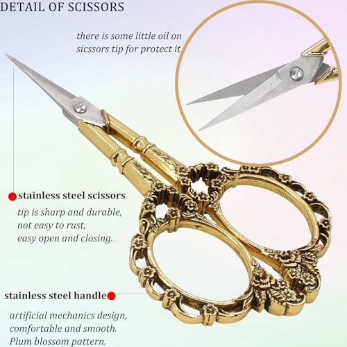 BIHRTC 4.5Inch Embroidery Stainless Steel Scissors with Leather Cover Tassel DIY Tools Dressmaker Small Shears Precision for Crafting Thread Cutting Sewing DIY Artwork Housework - size: 4.5inch, style: Style 1102