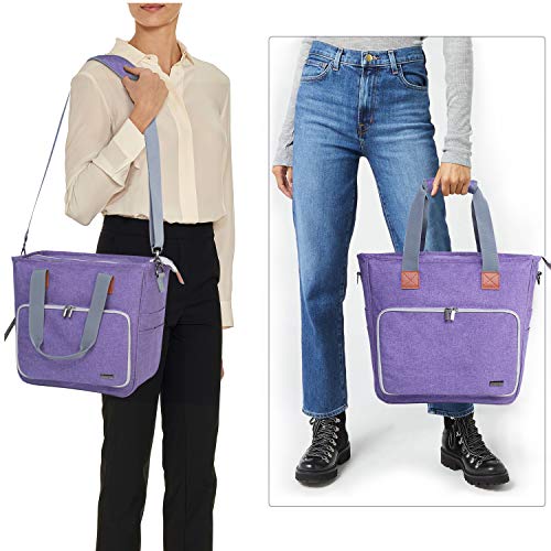 LUXJA Large Knitting Bag with Shoulder Straps, Purple - color: Purple, size: Large