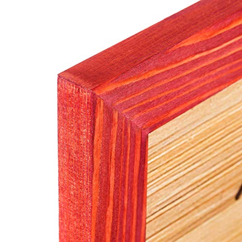 Rustic Wooden Square Picture Frames 8x8 - Set of 2-100% Natural Solid Eco Wood with Real Glass for Wall Mounting and Tabletop Photo Frame - Red - color: Red