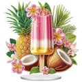POETRYDRAW Diamond Art Ornament Desktop Kit Ice Cream Fruit, Stand Up Diamonds Painting Ornament for Adults, 5D DIY Special Diamond Gem Craft Tabletop Placement Board Kit - color: Ice Cream Fruit