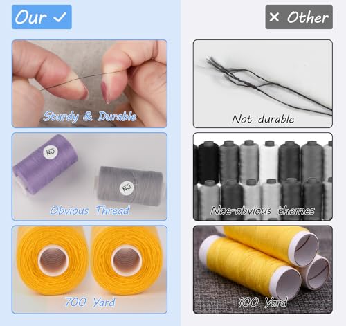 12 Colors Sewing Thread, 700 Yards Thread for Sewing - color: 12 Colors (12PCS )