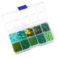 Green Glass Seed Bugle Tube Beads for Jewelry Making - color: green