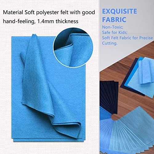 Jtnohx Soft Felt Sheets Felt Fabric for Crafts 4 Colors 40Pcs Blue Series - color: Blue Series