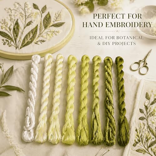 Natural 100% Silk Thread, Handmade Embroidery Thread Silk Floss 8 Colors 110m Each (99) - color: 99