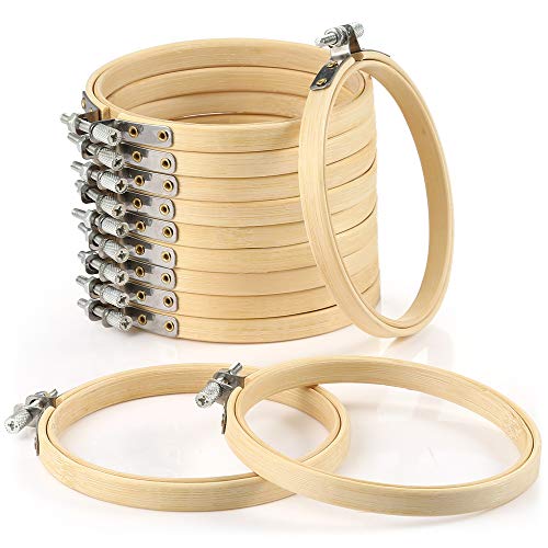 Pllieay 12 Pieces 4 Inch Embroidery Hoops Bamboo Circle - style: 4 Inch