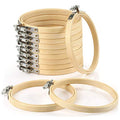 Pllieay 12 Pieces 4 Inch Embroidery Hoops Bamboo Circle - style: 4 Inch