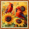 Funchey Counted Cross Stitch Kits for Adults Needlepoint Kits Unprinted Cross Stitching Embroidery Kit 11CT Cross Stitch Supplies-Sunflower Bird 18x18 inch - color: Artcolor40