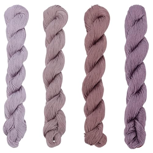 FREEBLOSS 4 Pcs Sashiko Thread Sashiko Skein 4 * 100 M Pure Cotton Embroidery Thread Japanese Sewing Threads Quilting & Embroidery Sewing Kit Supplies 4 Purple Theme Colors - color: Purple