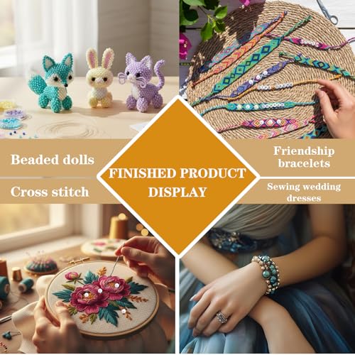 Ouligay 6 Pcs Beading Needles for Jewelry Making, Twist Bead Threader, Big Eye Bead Needle, Beading Supplies Tool for Beaded Bracelets, Necklaces, DIY Handmade