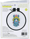 DIMENSIONS Colorful Llama Counted Cross Stitch Kit for Beginners, 11 Ct. White Aida Cloth, Finished Project 3" Diameter, Multicolor 5 Piece