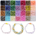 Ybxjges 4800Pcs 7mm Tube Beads Kit with 28 Colors Glass Bugle Seed Beads Small Craft Beads for DIY Bracelet Necklaces Jewelry Making