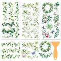 3 Sheets Nature Rub on Transfers for Furniture Crafts-Plant Vines and Branches Stickers Decal for Tables,Cabinets,Home Decor-5.9 x 11.8 inches Art Rub on Transfer Stickers - style: Green Vine