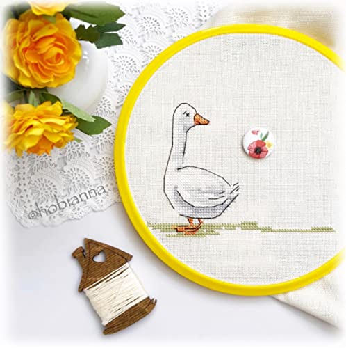 Nurge Metal Embroidery Hoops - Premium Spring Tension Embroidery Hoop for Cross Stitch - Durable Ring with Quick Release Safety Clip - Ideal for Crafters,Beginners & Professionals - Yellow - Small - color: Yellow, size: Small