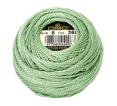 DMC Pearl Cotton Ball Size 8 87yd, Light Pistachio Green