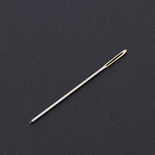 Kamonda 100 Pieces Tail Embroidery Fabric Cross Stitch Needles Craft Tools Size 26 for 14CT Cross Stitch Needle Gold