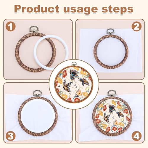 9Pcs Multi-Shape Embroidery Hoops DIY Sewing Display Frames