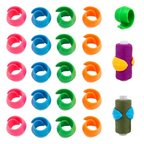 100pcs 4 Colors Thread Spool Huggers Silicone Bobbin Spool Savers No Loose Ends for Sewing Embroidery Machine Thread Spools Organizing - color: 4color100pcs-yuan
