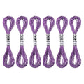 PATIKIL 6 Skeins Embroidery Floss, Metallic Embroidery Thread Nylon Threads Bracelets String for Cross-Stitch Hand Embroidery, Purple - color: Purple