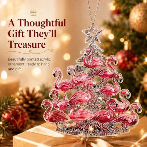 Flamingo Christmas Ornaments 2026 for Tree, Pink Flamingo Gifts Ornament - color: Flamingo Tree