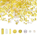 MECCANIXITY 5000 Pcs Mixed Glass Seed Beads, 1.5-6mm Mini Loose Glass Bugle Spacer Bead Embroidery Beads for DIY Craft Projects Earrings Necklaces Bracelets Jewelry Making, Yellow - color: Yellow