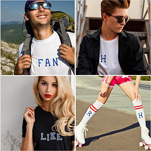 Boao 104 Pcs Iron on Letters Patches for Fabric,Blue - color: Blue