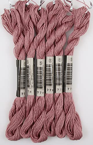 KCS 25 M/Skein Mercerized Pearl Cotton Crochet Needlepoint Thread,Size 5,6 skeins,Antique Mauve vy it - color: Antique mauve vy it
