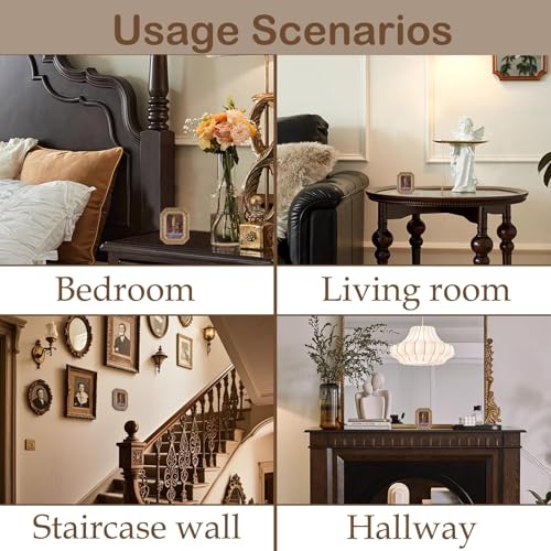 Vintage Picture Frames 2.5x3.5 Octagon Bronze Antique Ornate Picture Frames for Tabletop and Wall Mount with Glass Front Retro Home Decor Old Fashioned Victorian Photo Gallery Wall Decor - color: Bronze, size: 2.5x3.5