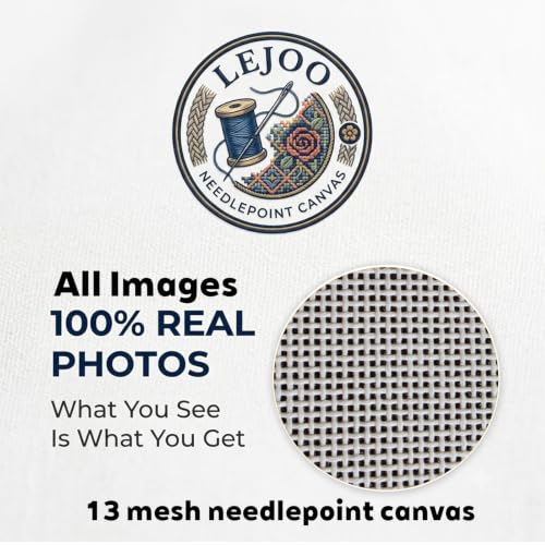 Blank Needlepoint Canvas 13 Mesh,14"x18"(Cotton White) - size: 14 x 18"