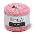 Yarn Art 1 Skein YarnArt Violet,100 Mercerized Cotton Yarn Threads Crochet Lace Hand Knitting Yarn Embroidery Arts Crafts (Pink 6313) - color: 6313