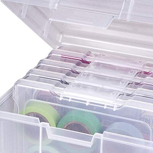 ArtBin 6947ZZ Photo & Craft Organizer Set, Large Box with [5] Plastic Storage Cases Inside, Clear - style: Large Box with 5-Pack inside