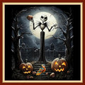 Foxdiviy Stamped Cross Stitch Kits Full Range of Embroidery Needlework Starter Kits for Beginners Adults 11CT Embroidery Patterns Art Crafts DIY Needlepoint Kits-Skull Moon 18x18 inch - color: Stamped Set 09
