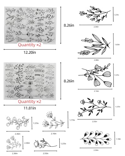 118 Pcs Water Soluble Hand Sewing Stabilizers, Embroidery Stick and Stitch Embroidery Paper Wash Away, Floral Patterns for Hand Sewing Lovers, Adults (Plants Flowers) - color: Flower/Flower*2